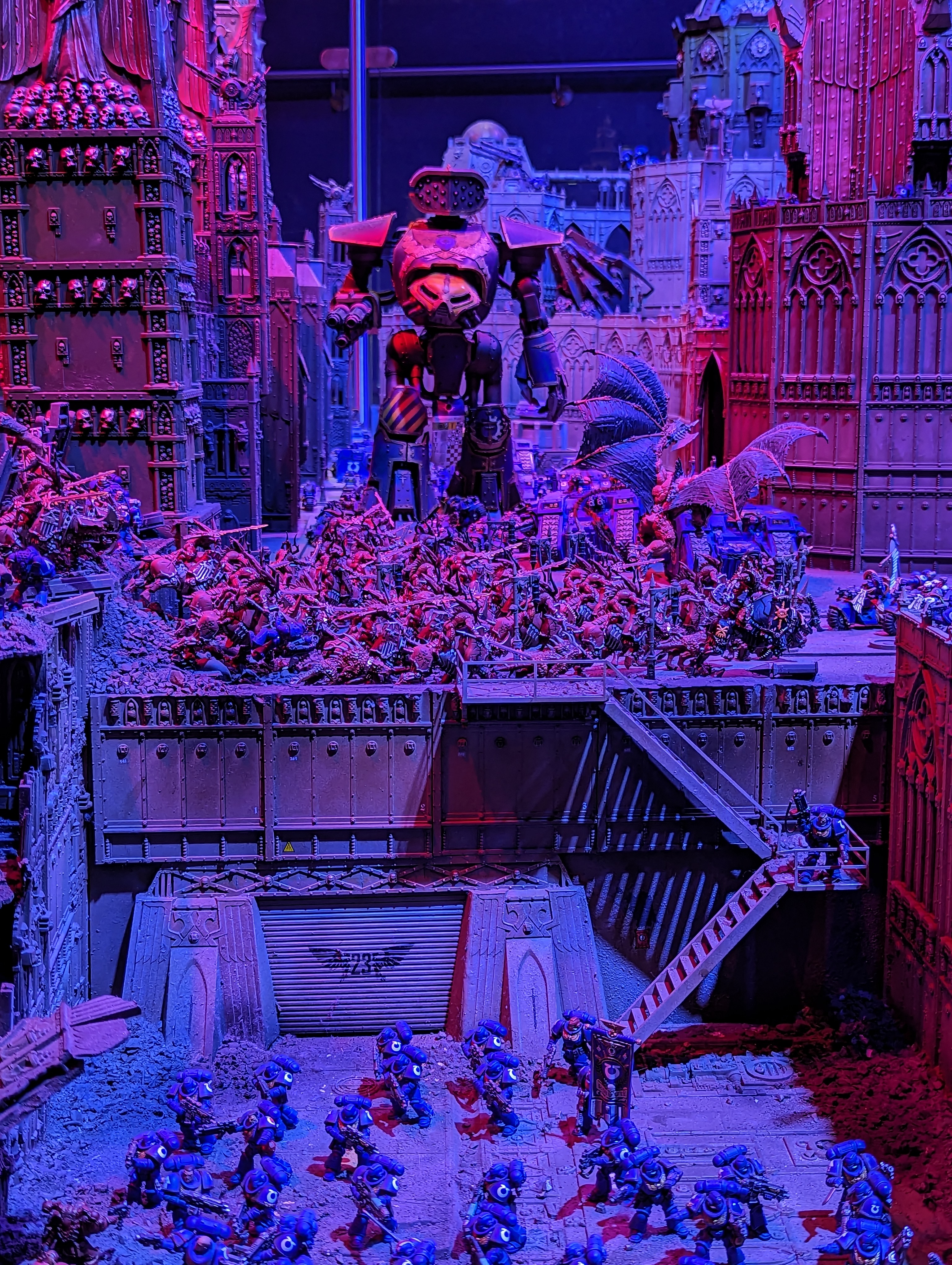 An image of the large centrepiece display at Warhammer World.